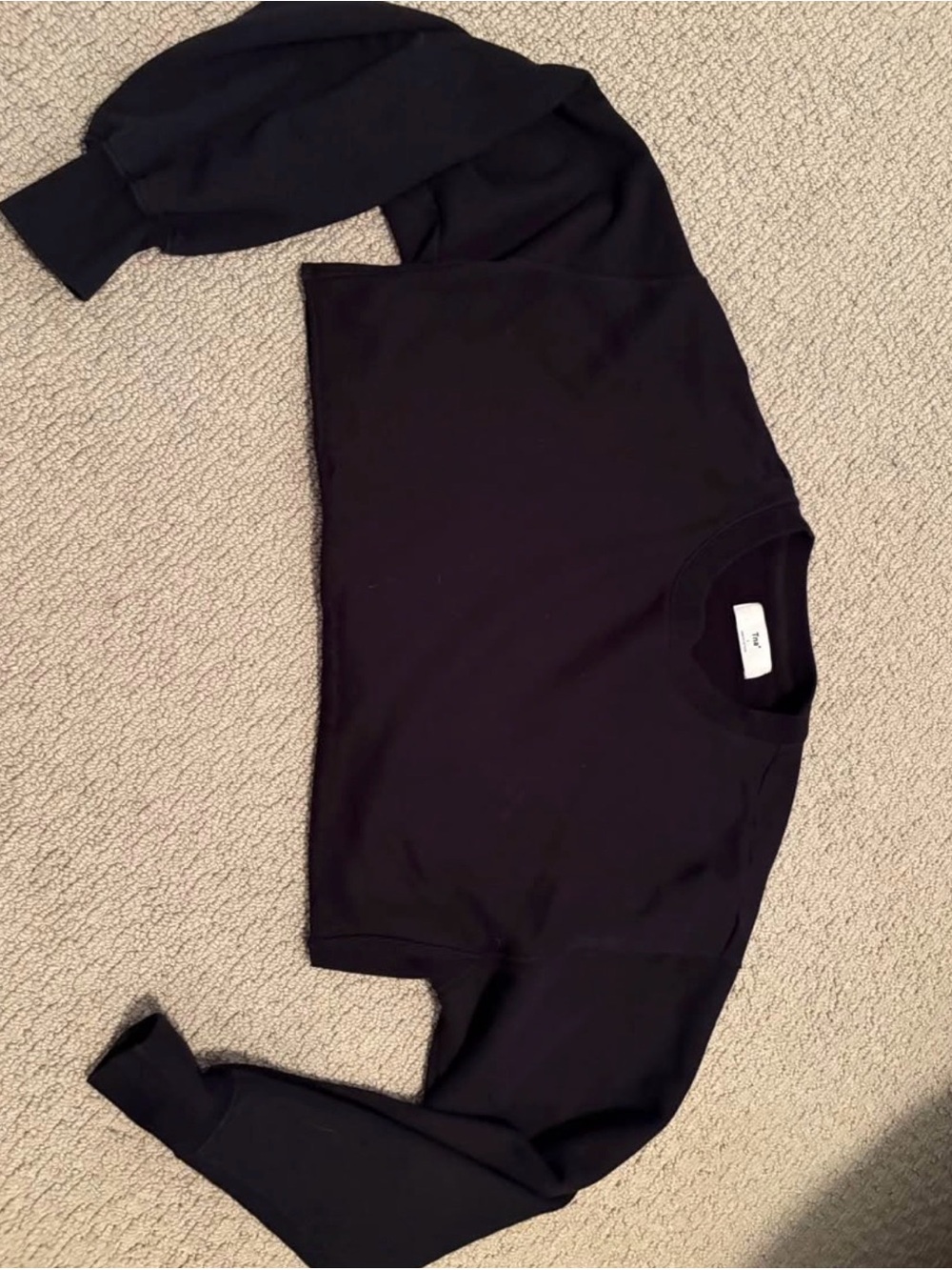 TNA Black Cropped Crewneck Sweater
